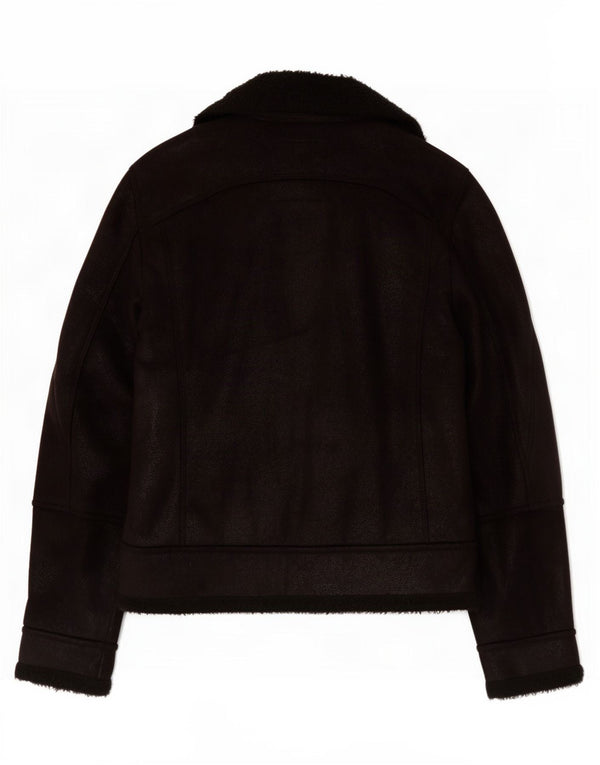 Zara Mens Jaqueta Sherpa Reino Unido 40 Grande Preto