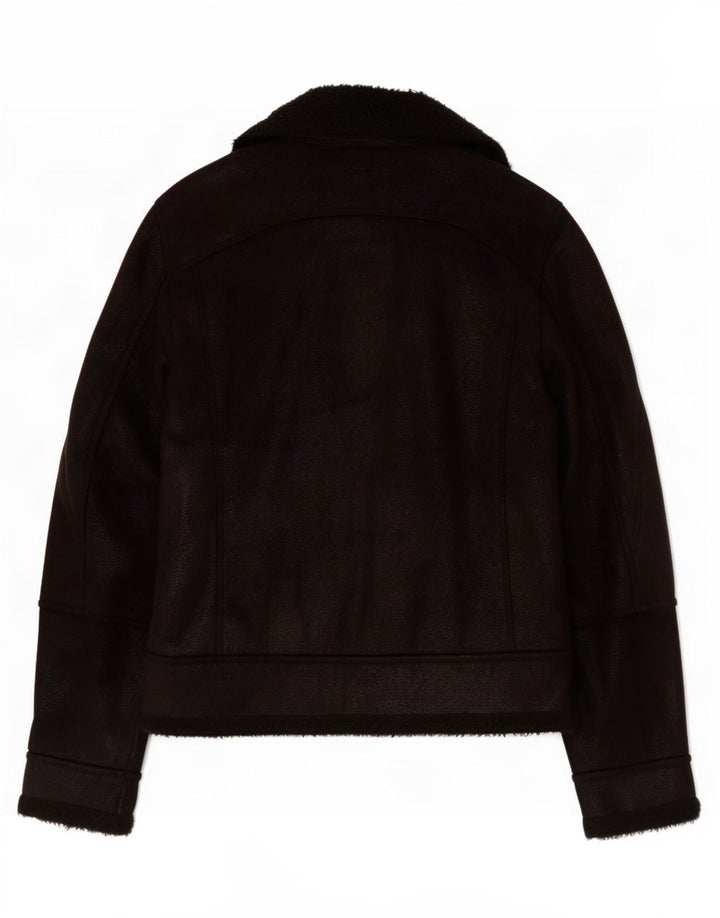 Zara Mens Jaqueta Sherpa Reino Unido 40 Grande Preto