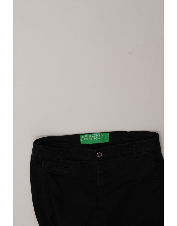 BENETTON Womens Slim Chino Trousers W30 L28 Black Vintage Benetton and Second-Hand Benetton from Messina Hembry 