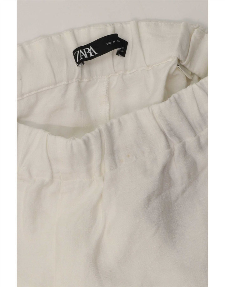 Zara Calça feminina reta cortada média W28 L24 branca