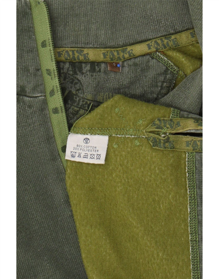 Fat Face Mens Zip Neck Moletom Jumper Pequeno Algodão Verde