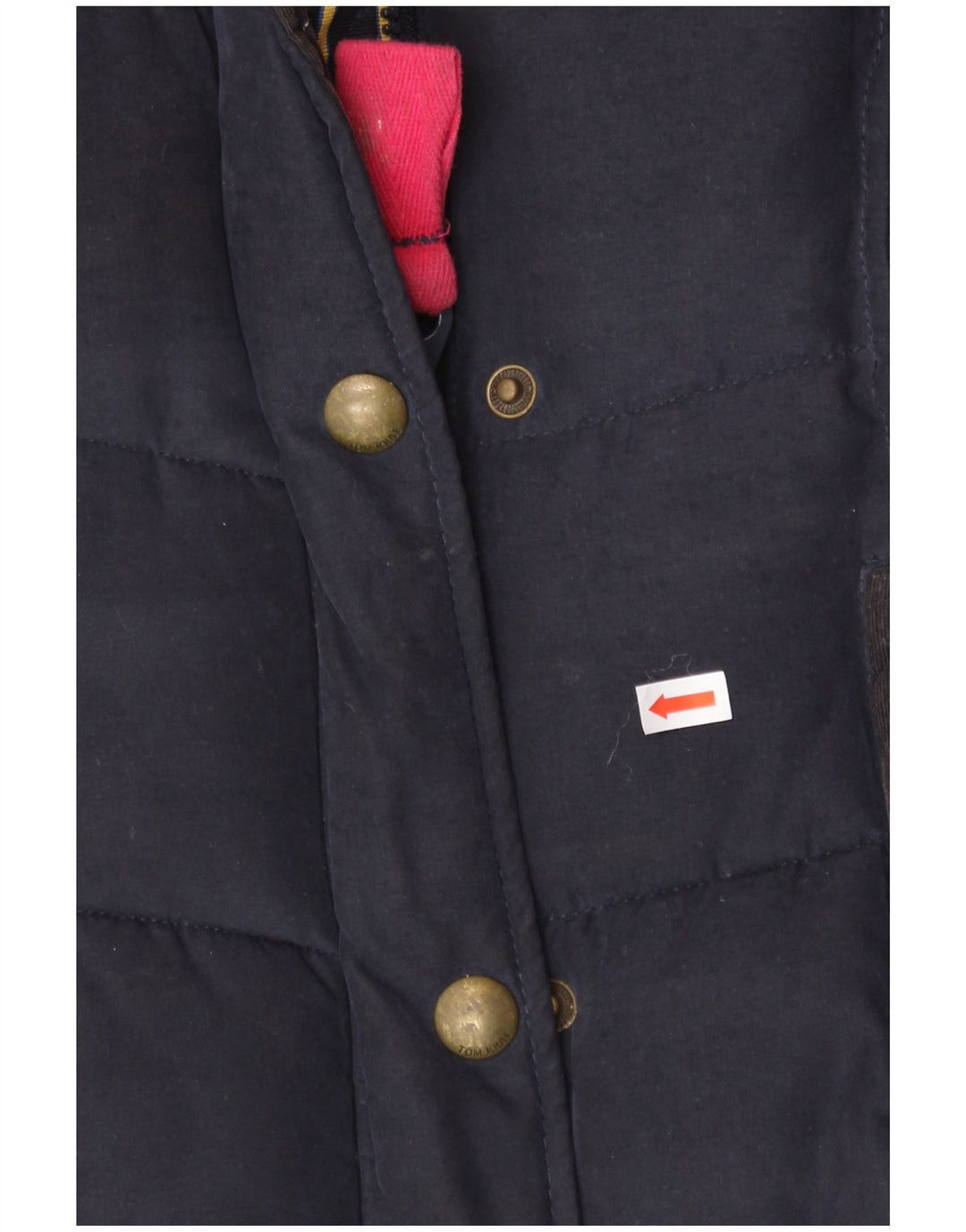 JOULES Colete acolchoado feminino UK 8 pequeno algodão azul marinho