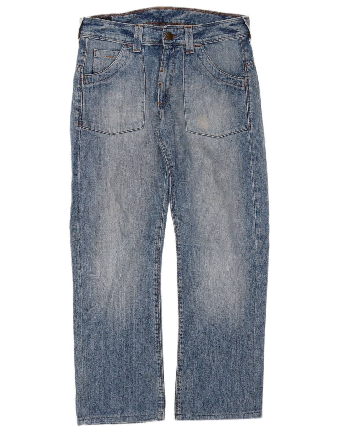 Lee Mens Dillon Patch Straight Jeans W30 L29 Azul Algodão