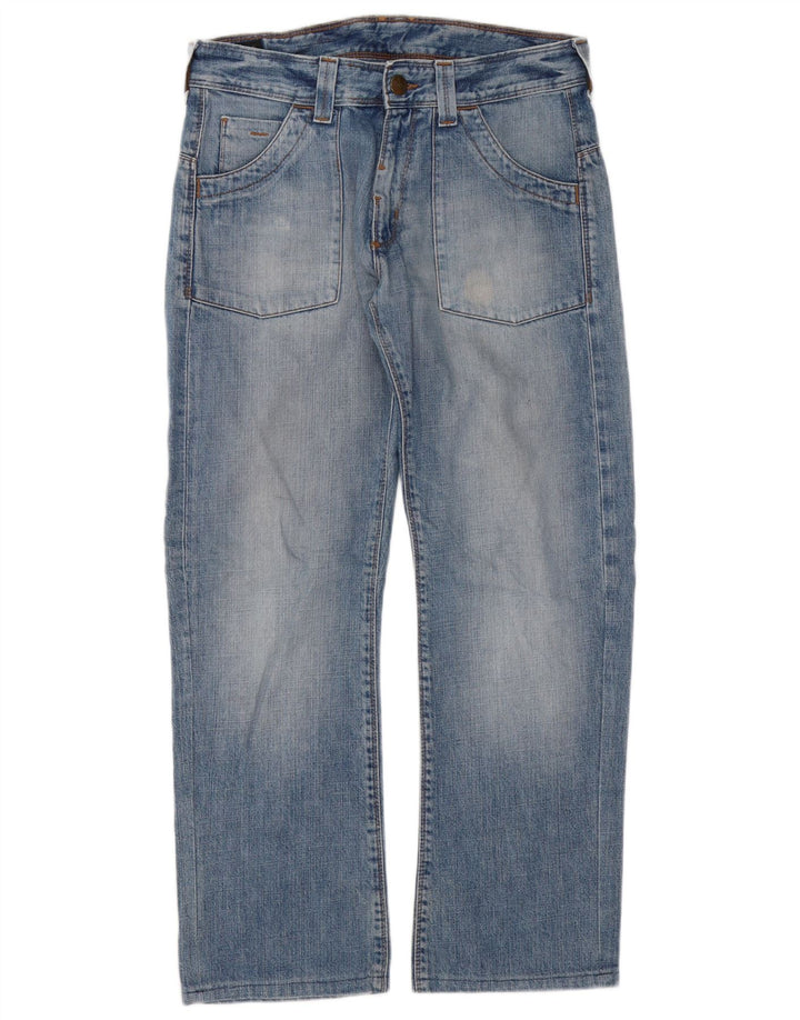 Lee Mens Dillon Patch Straight Jeans W30 L29 Azul Algodão