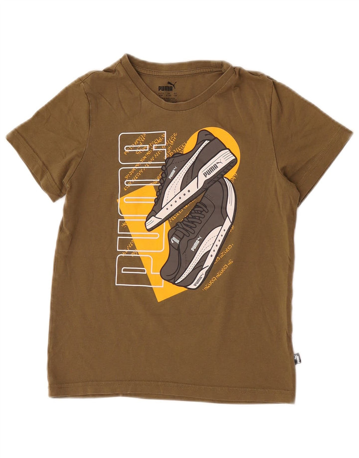 Camiseta Puma Meninos Graphic Top 9-10 Anos Caqui