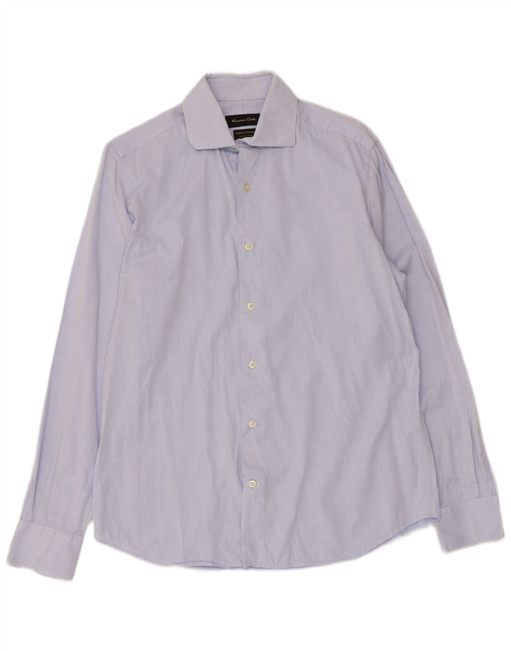 Camisa masculina Massimo Dutti tamanho 41 azul médio argyle/diamante