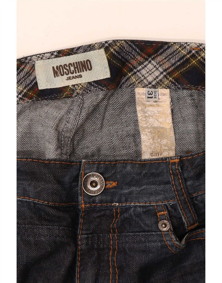 Moschino Mens Slim Jeans W31 L32 Azul Marinho Algodão