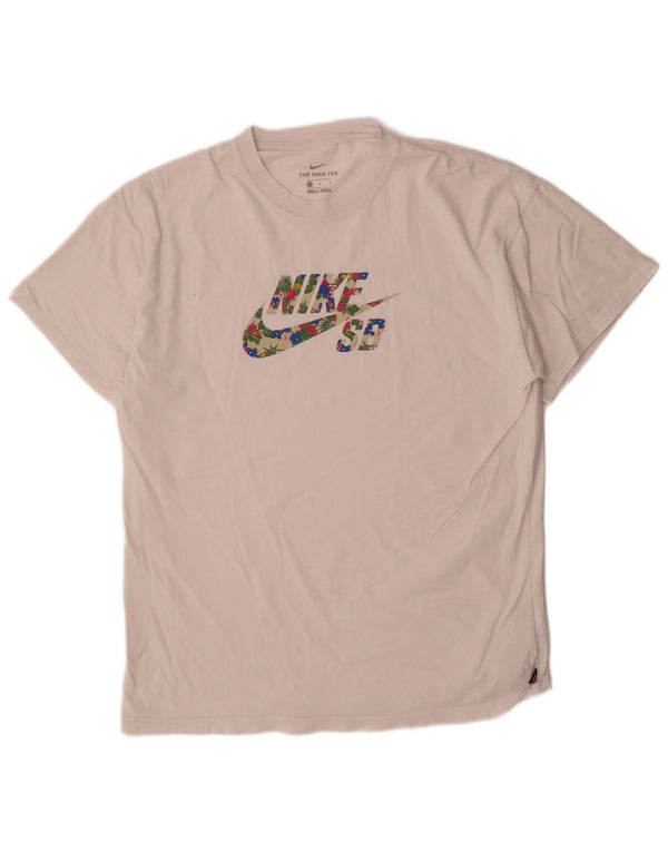 Camiseta Nike masculina gráfica Top médio algodão branco