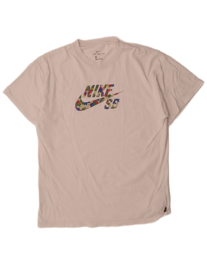 Camiseta Nike masculina gráfica Top médio algodão branco