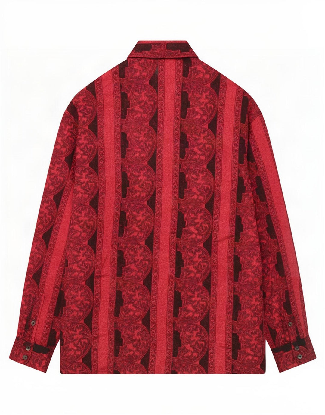 Camisa masculina Chevalier poliéster listrado vermelho médio