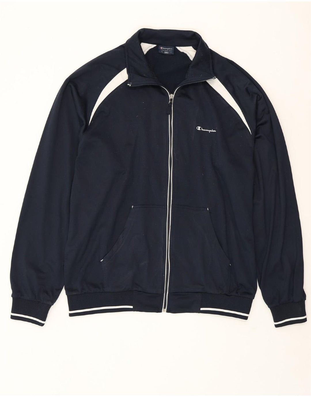 CHAMPION Jaqueta masculina de treino 2XL azul marinho poliéster colorblock