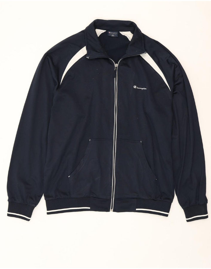 CHAMPION Jaqueta masculina de treino 2XL azul marinho poliéster colorblock