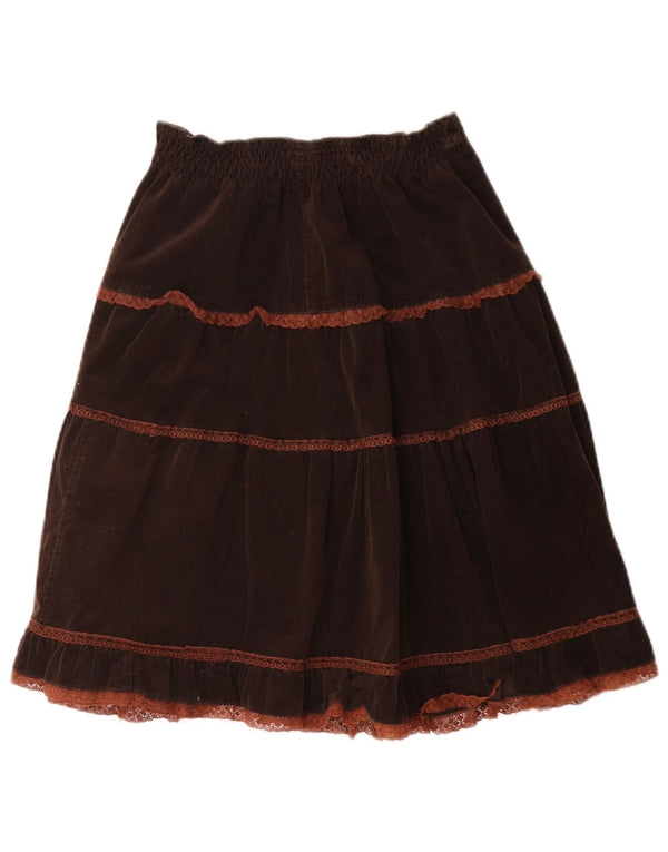 Saia feminina de veludo vintage IT 44 médio W32 algodão marrom