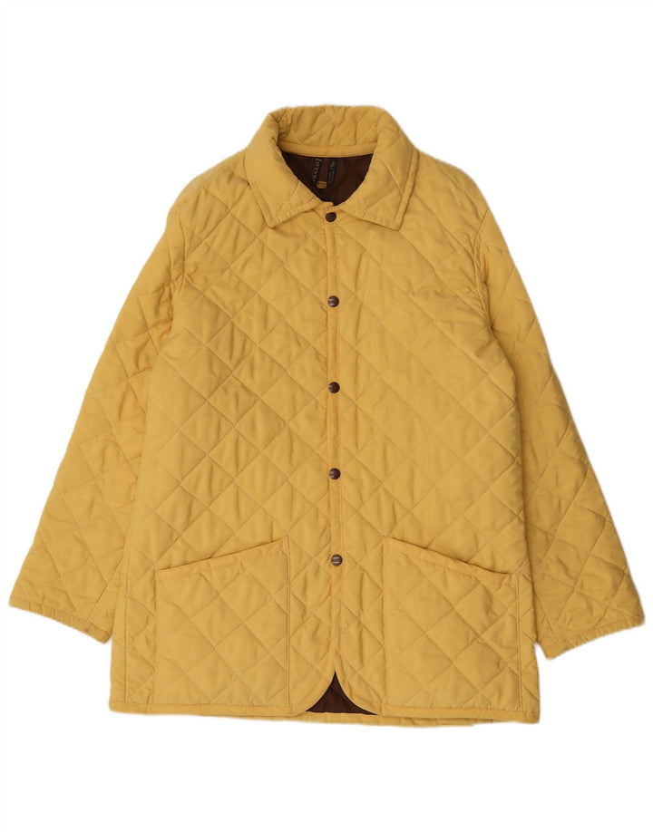Jaqueta acolchoada masculina Lavenham UK 38 poliéster amarelo médio
