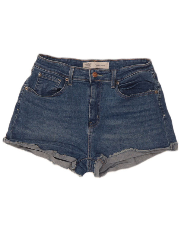 Shorts jeans feminino de cintura alta Levi's US 12 grande W31 algodão azul