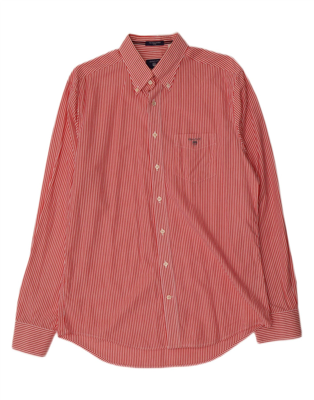 Camisa masculina GANT grande listrada vermelha de algodão