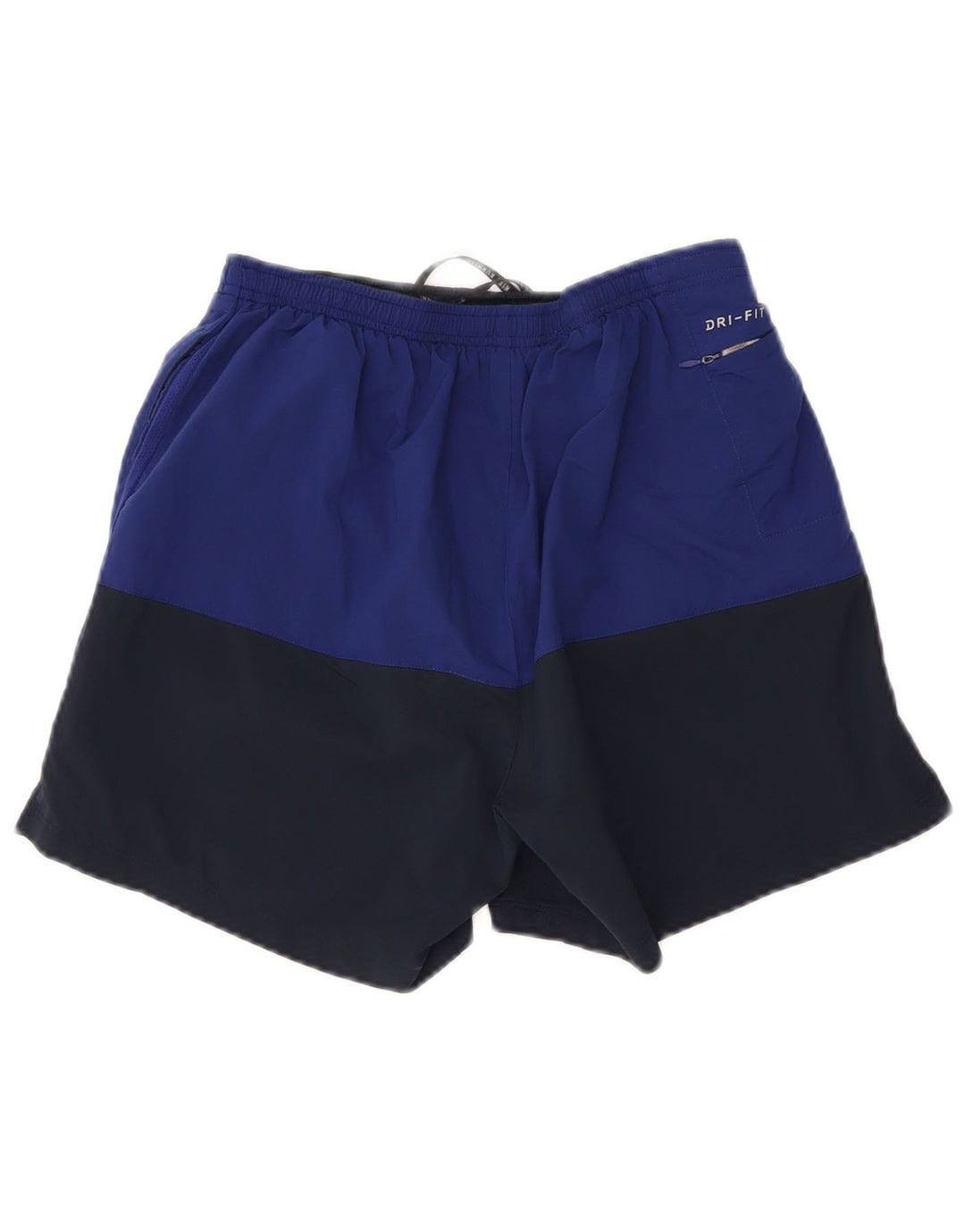 Shorts esportivos masculinos Nike Dri Fit médio azul marinho colorblock poliéster