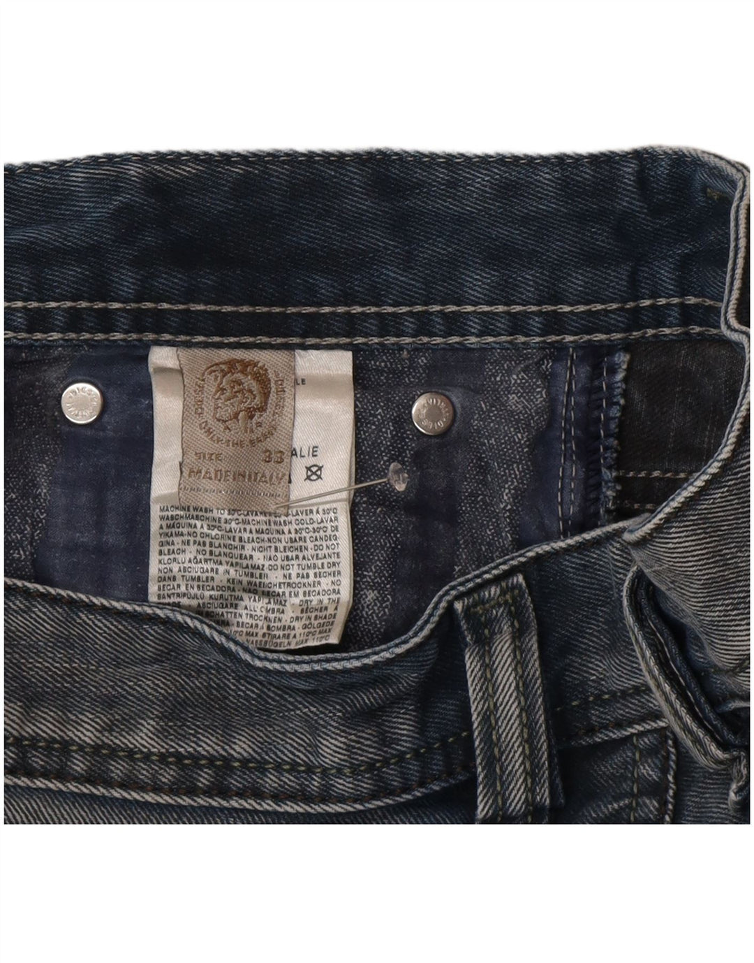 Jeans retos masculinos Diesel W33 L34 algodão azul
