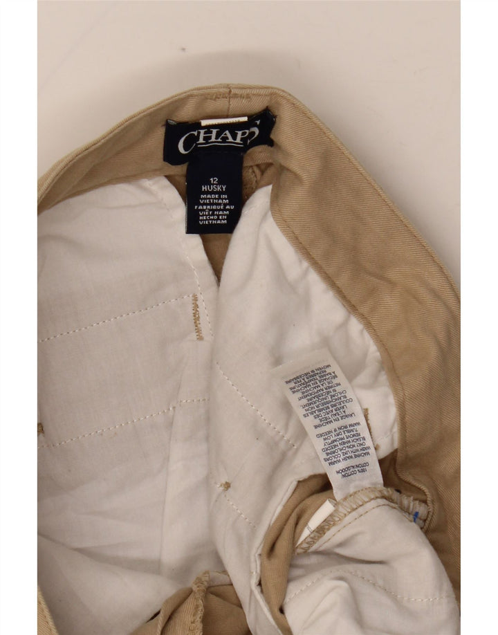 Calças Chino Chaps Boys Husky Straight 11-12 Anos W29 L26 Algodão Bege