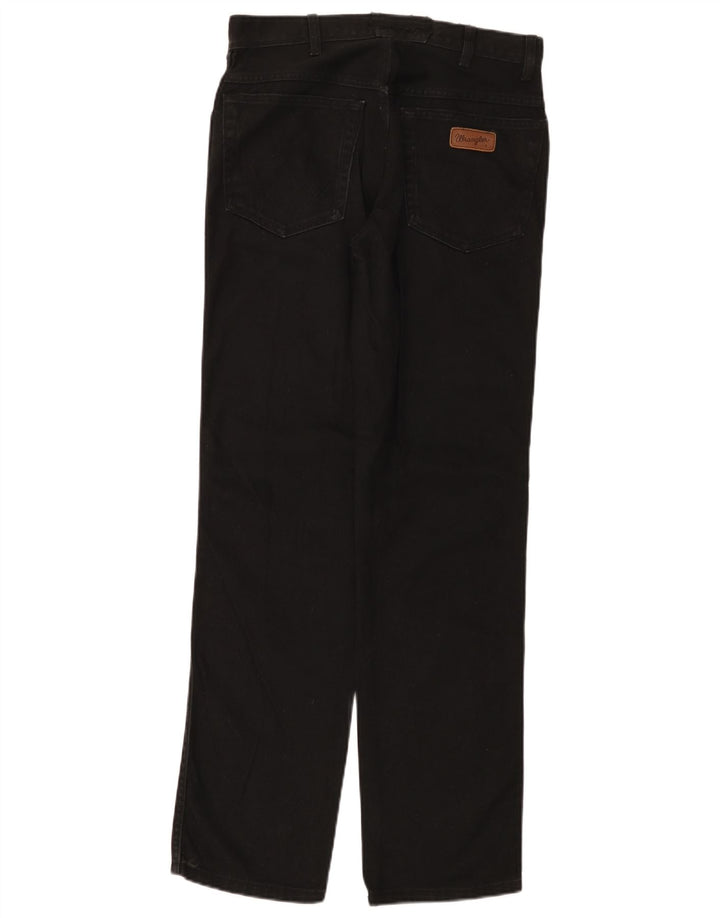 Wrangler Mens Straight Jeans W30 L32 Algodão Preto