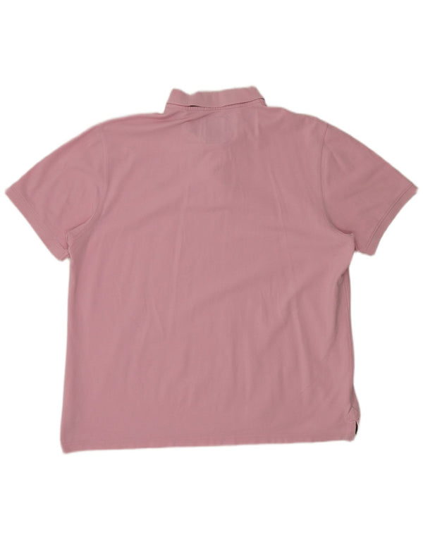 CREW CLOTHING Mens Polo Shirt 2XL Pink Cotton