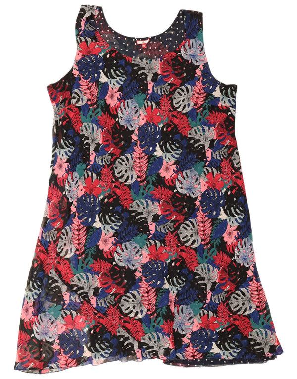 Vestido feminino Joe Browns sem mangas evasê UK 20 2XL floral multicolorido