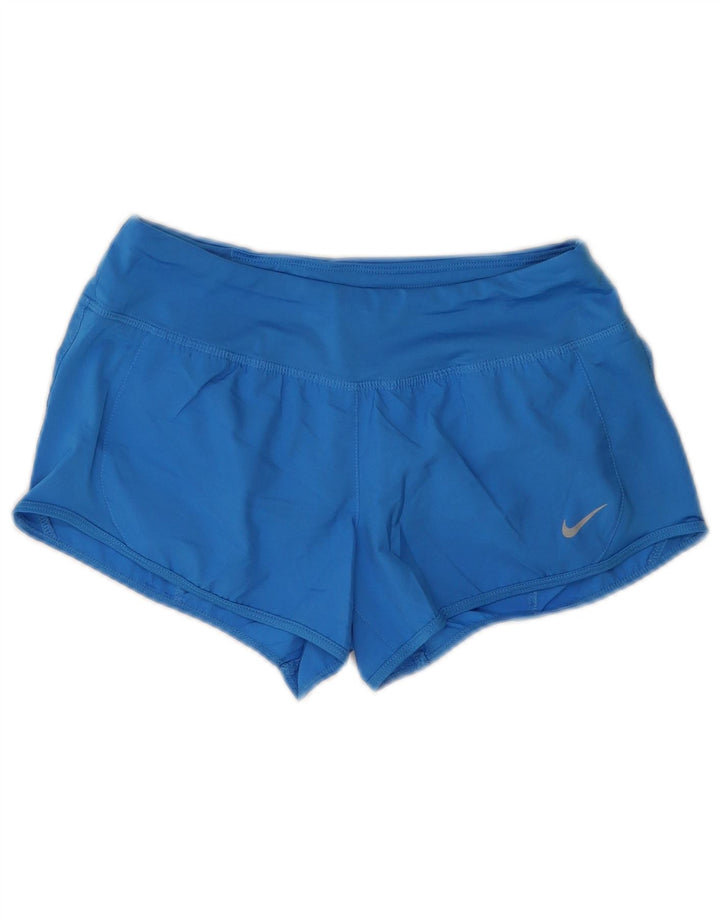 Shorts esportivos femininos NIKE Dri Fit UK 10 pequeno azul poliéster