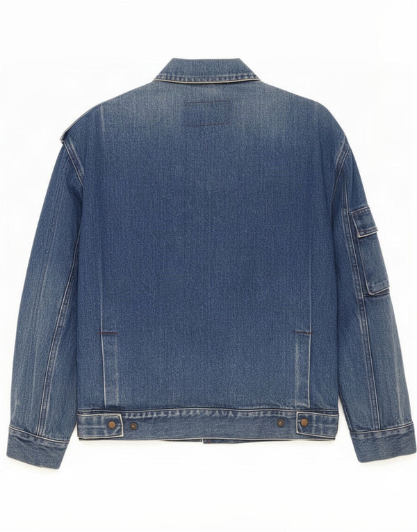 Jaqueta jeans militar masculina Carrera UK 38 algodão azul médio