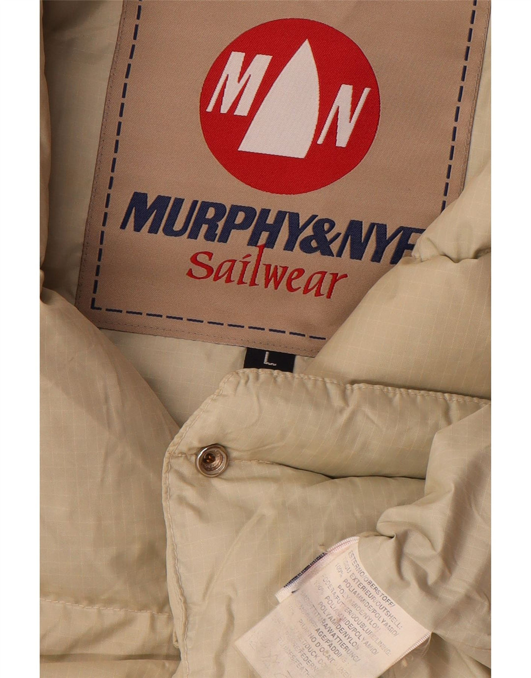 Colete acolchoado masculino MURPHY & NYE Sailmakers UK 40 grande off white poliamida
