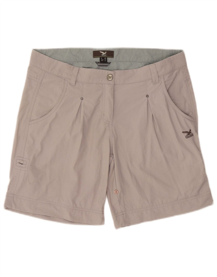 Shorts casuais femininos SALEWA UK 12 médio W34 cinza poliamida