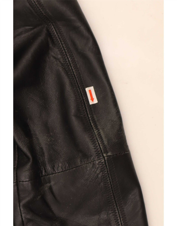 Jaqueta blazer feminina de couro com 3 botões J.J.Scott IT 42 médio preto