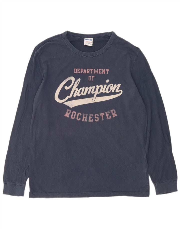 Champion Mens Rochester Graphic Top Manga Longa Médio Azul Marinho