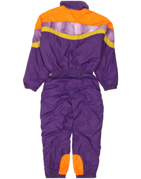 Ellesse Macacão de esqui masculino com capuz EU 50 grande bloco colorido roxo