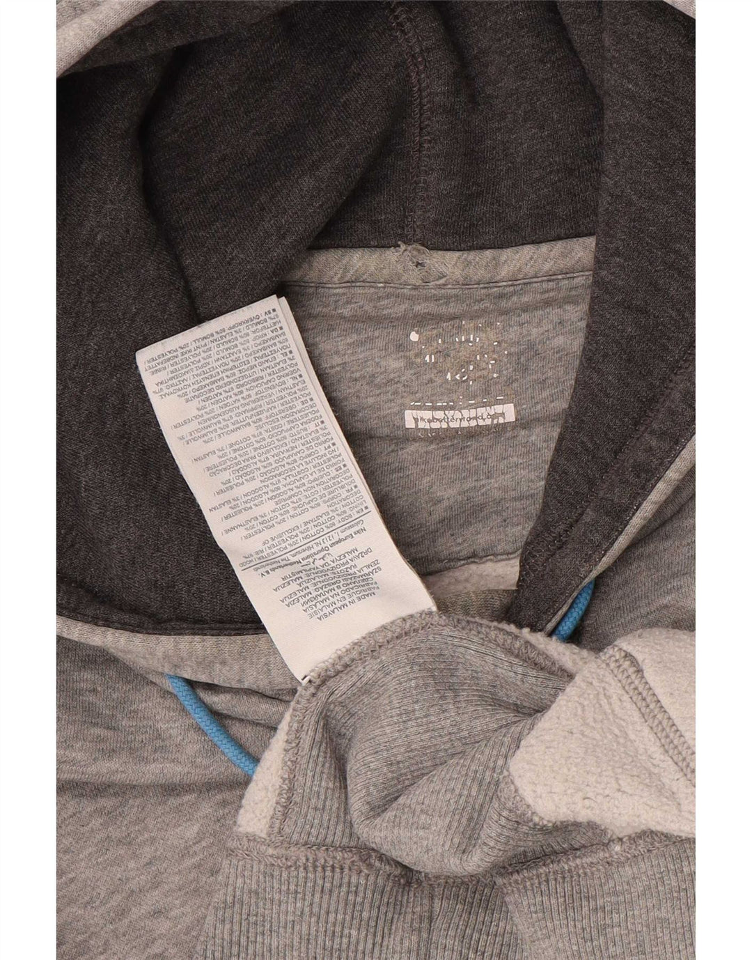 Moletom com capuz masculino Nike médio cinza manchado de algodão