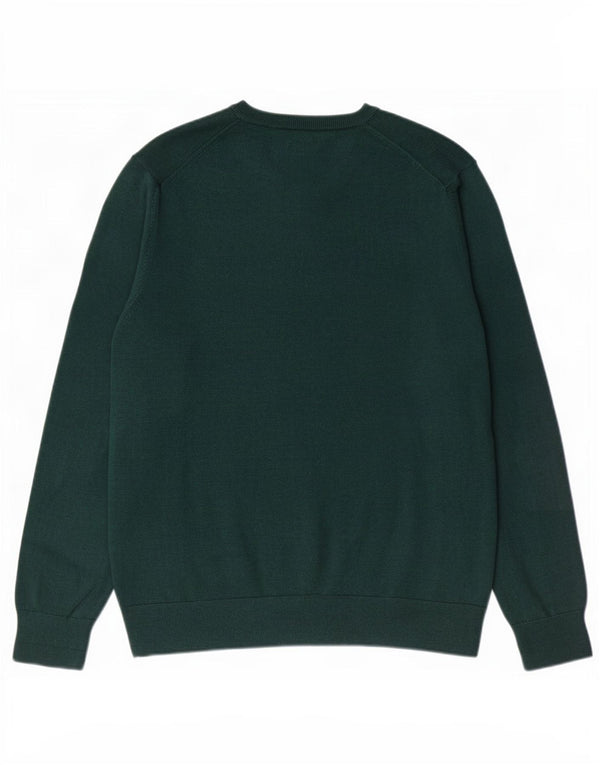 Suéter masculino Marks & Spencer com decote em V XL algodão verde