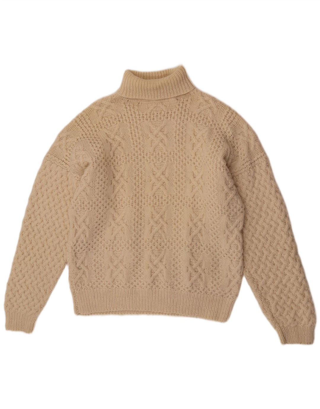 Suéter masculino vintage com gola redonda XL off white