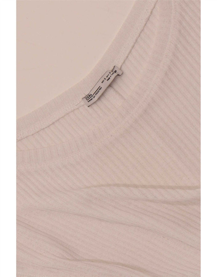 Zara Womens Oversized Vest Top UK 10 Pequeno Branco