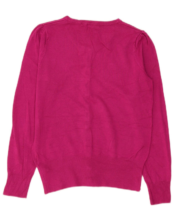Suéter cardigã feminino Marks & Spencer UK 8 pequeno viscose rosa