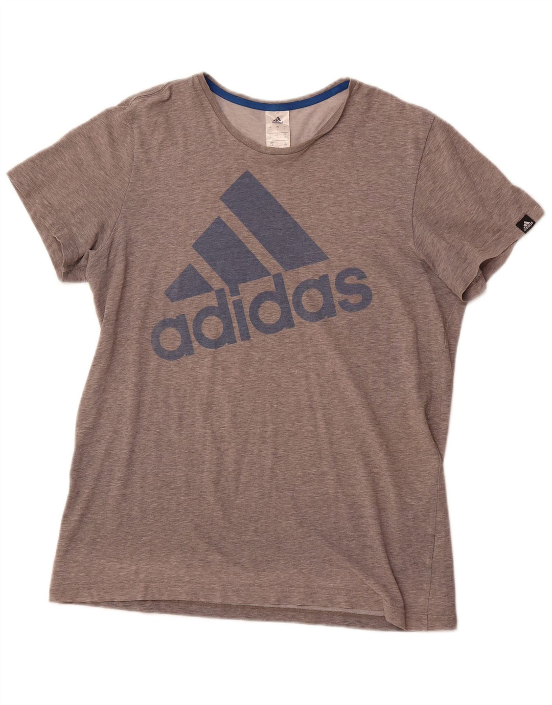 ADIDAS Camiseta masculina gráfica grande cinza