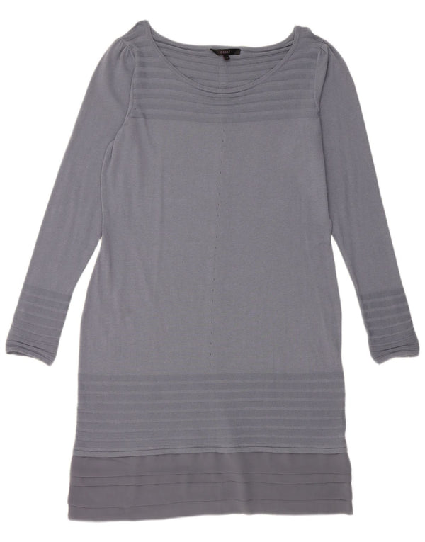 Vestido feminino de manga comprida Coast UK 16 grande listrado azul poliamida