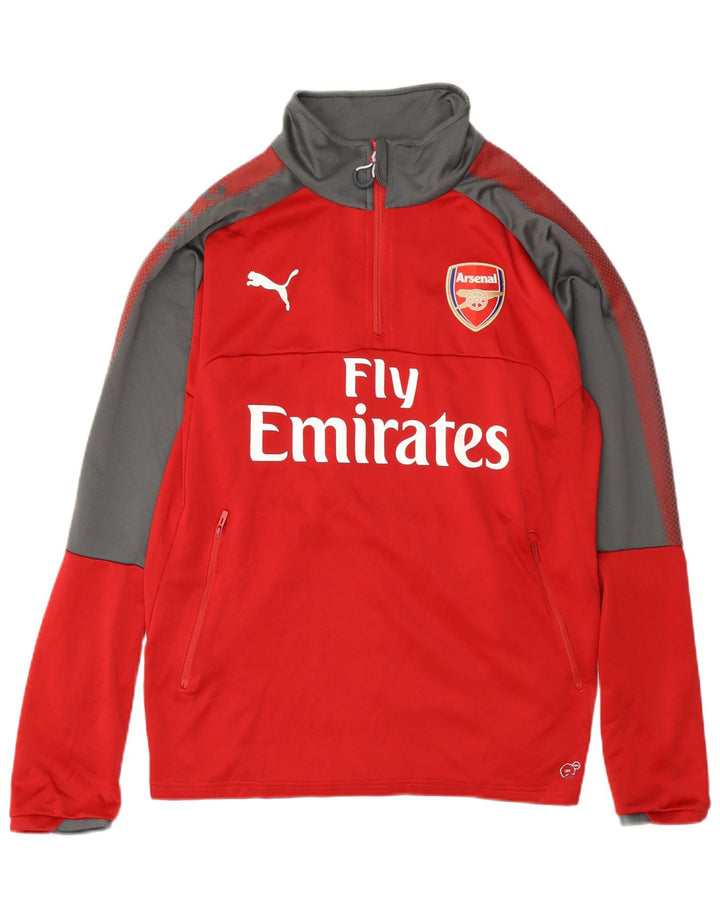 Puma Mens Arsenal Graphic Pullover Treino Top Grande Bloco Colorido Vermelho