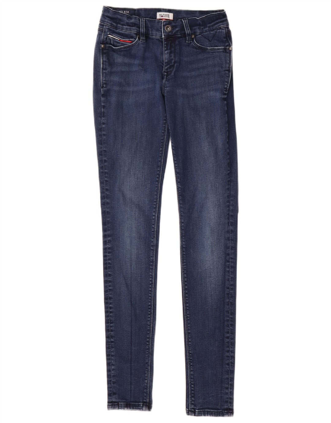 Jeans skinny de cintura média TOMMY HILFIGER W27 L30 algodão azul