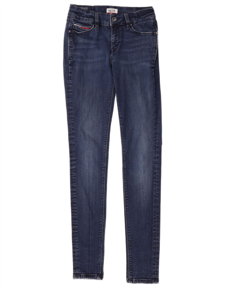 Jeans skinny de cintura média TOMMY HILFIGER W27 L30 algodão azul