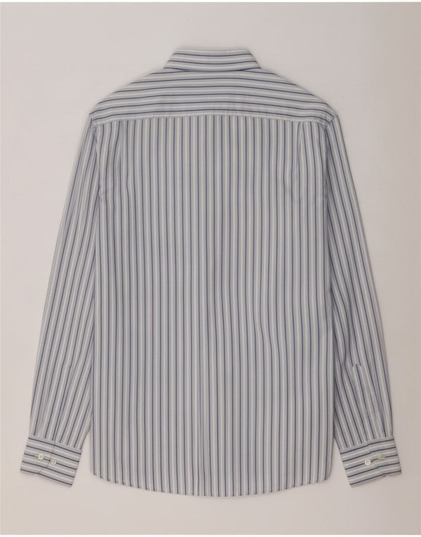 Camisa masculina Massimo Dutti tamanho 44 grande algodão listrado azul