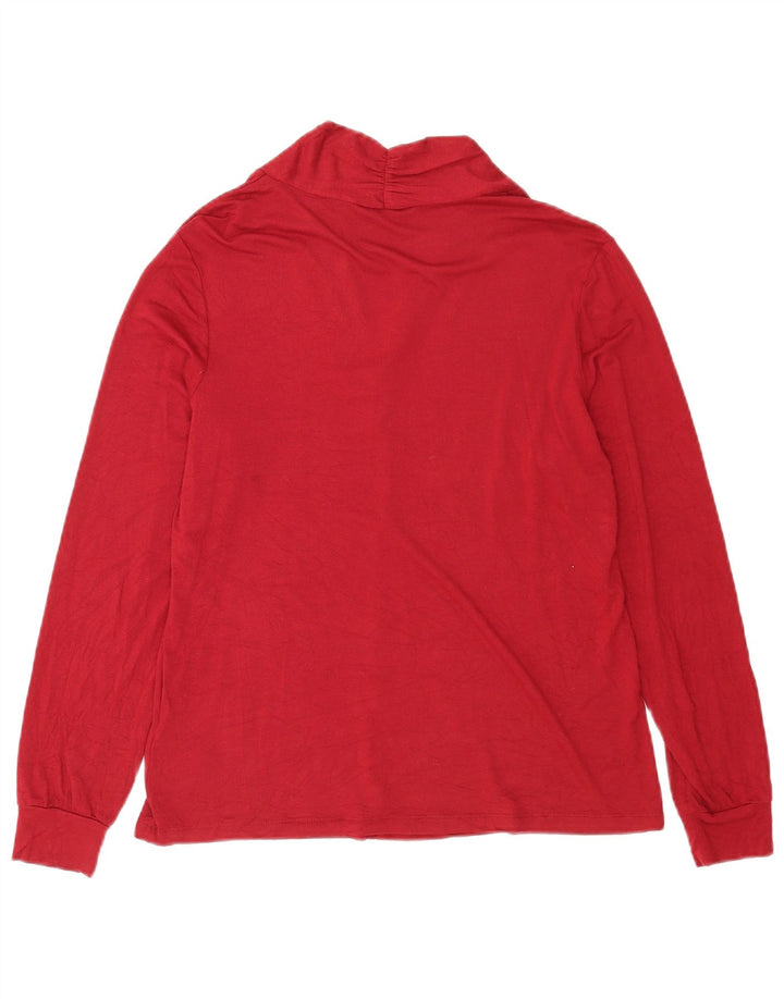 Tchibo Top feminino oversized manga comprida UE 36/38 pequeno viscose vermelha