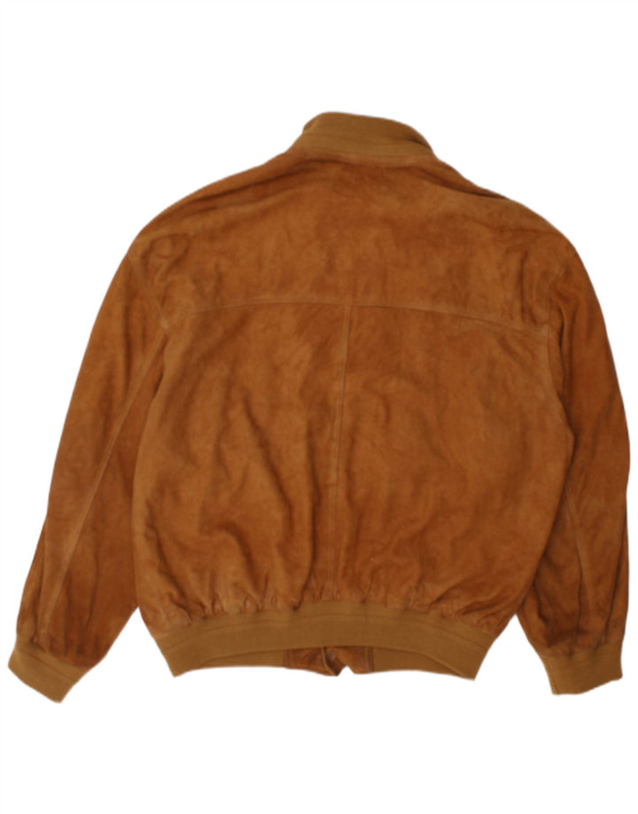 Jaqueta bomber masculina vintage de camurça UK 42 XL marrom