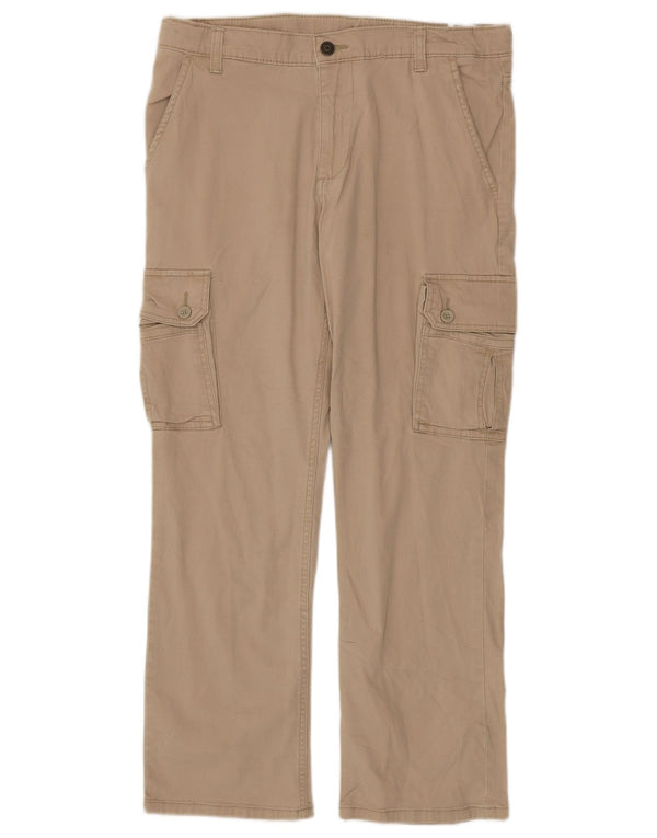 Calças Wrangler Boys Husky Straight Cargo 15-16 Anos W32 L27 Bege