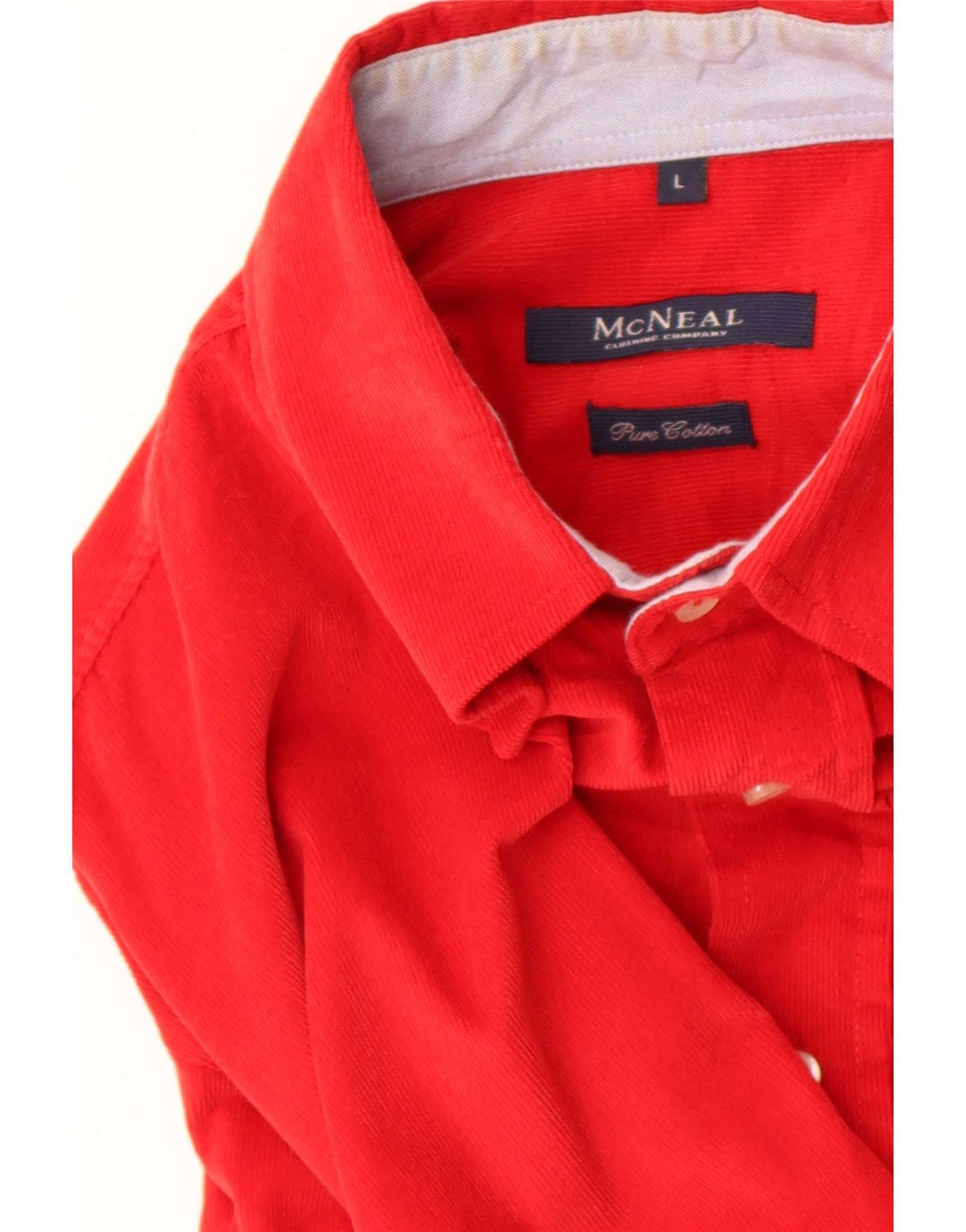 Camisa masculina de veludo cotelê McNeal grande algodão vermelho