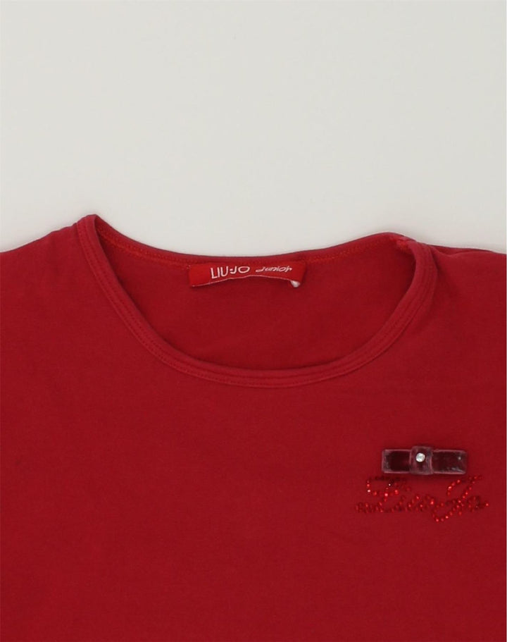 LIU JO Girls Top Long Sleeve 7-8 Years Red Cotton | Vintage Liu Jo | Thrift | Second-Hand Liu Jo | Used Clothing | Messina Hembry 