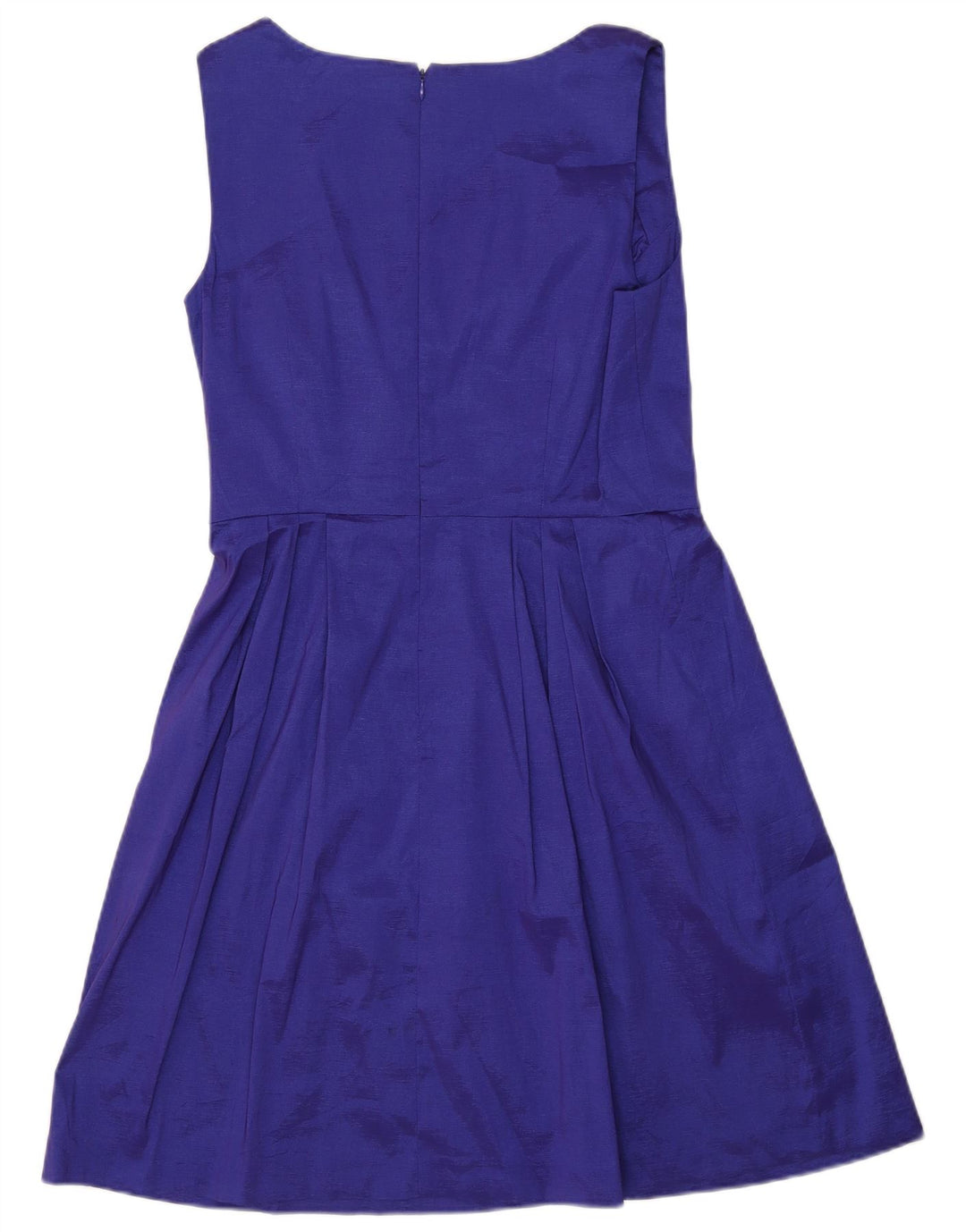 CALVIN KLEIN Vestido feminino sem mangas evasê EUA 12 poliéster roxo médio